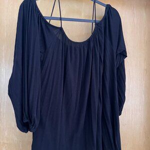 Bailey 44 Off the Shoulder Long Sleeve Black Top M